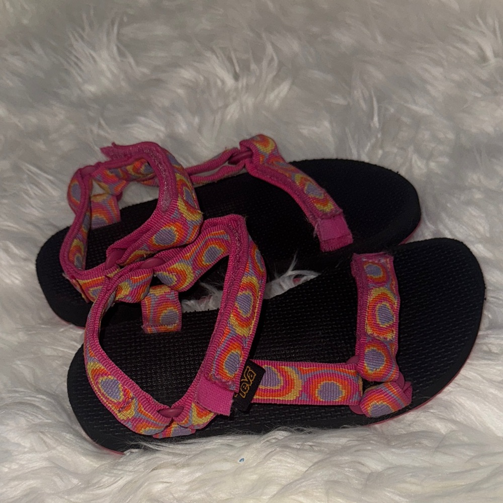 Teva Pink and Black Patterned Sandals